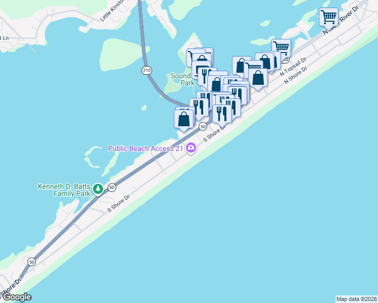map of restaurants, bars, coffee shops, grocery stores, and more near 400 South Shore Drive in Hol