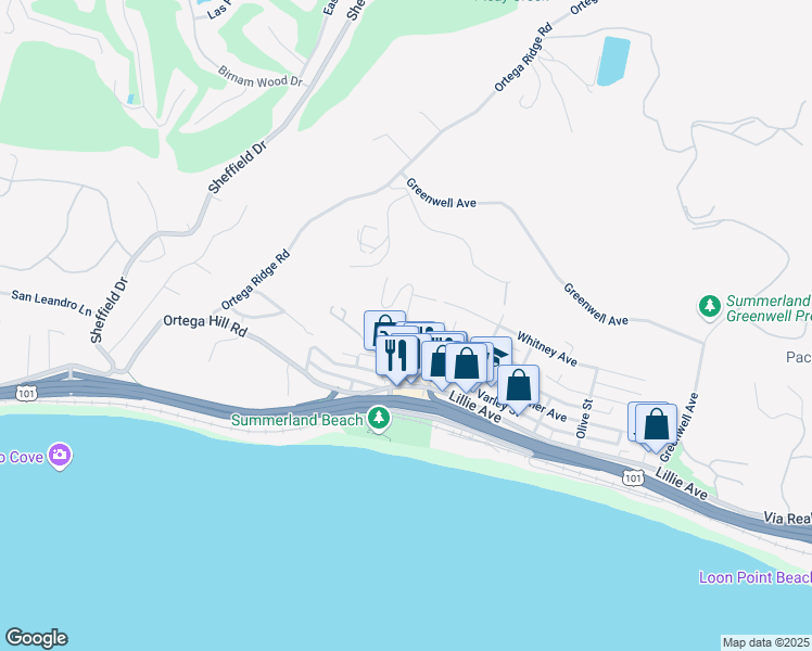 map of restaurants, bars, coffee shops, grocery stores, and more near 160 Evans Ave in Summerland