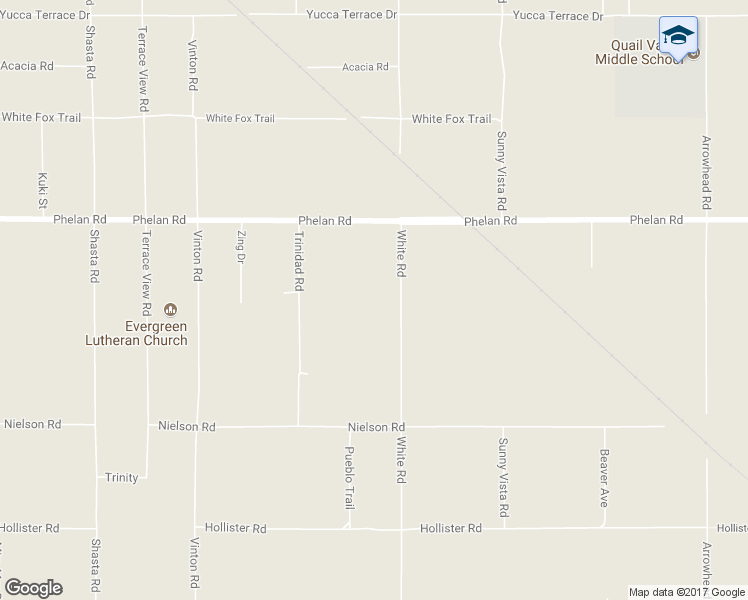 map of restaurants, bars, coffee shops, grocery stores, and more near 9548 White Road in Phelan