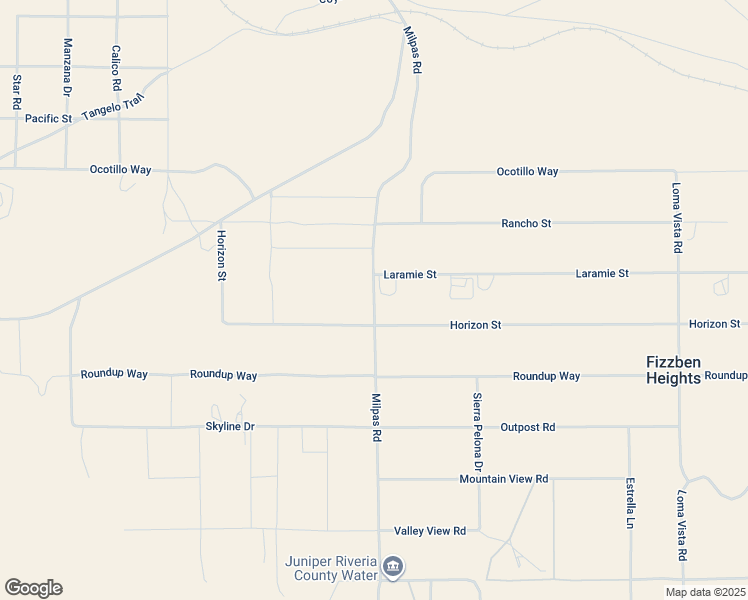 map of restaurants, bars, coffee shops, grocery stores, and more near Milpas Road in San Bernardino County