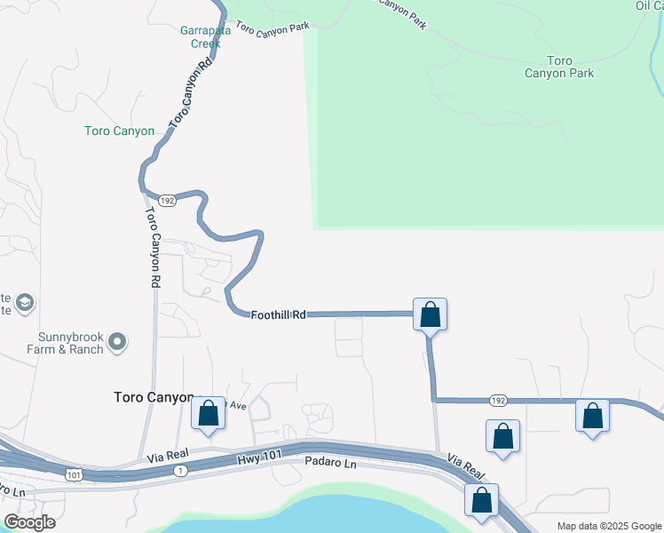 map of restaurants, bars, coffee shops, grocery stores, and more near 3330 Foothill Road in Carpinteria