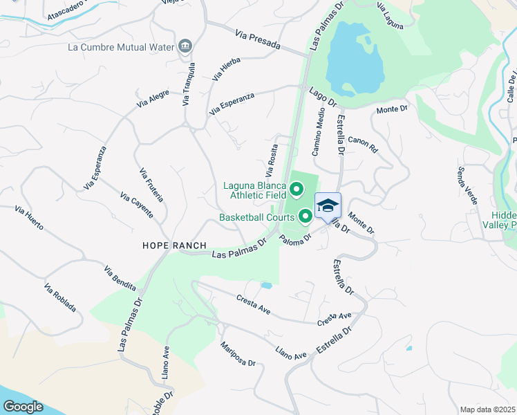 map of restaurants, bars, coffee shops, grocery stores, and more near 1011 Las Palmas Drive in Santa Barbara
