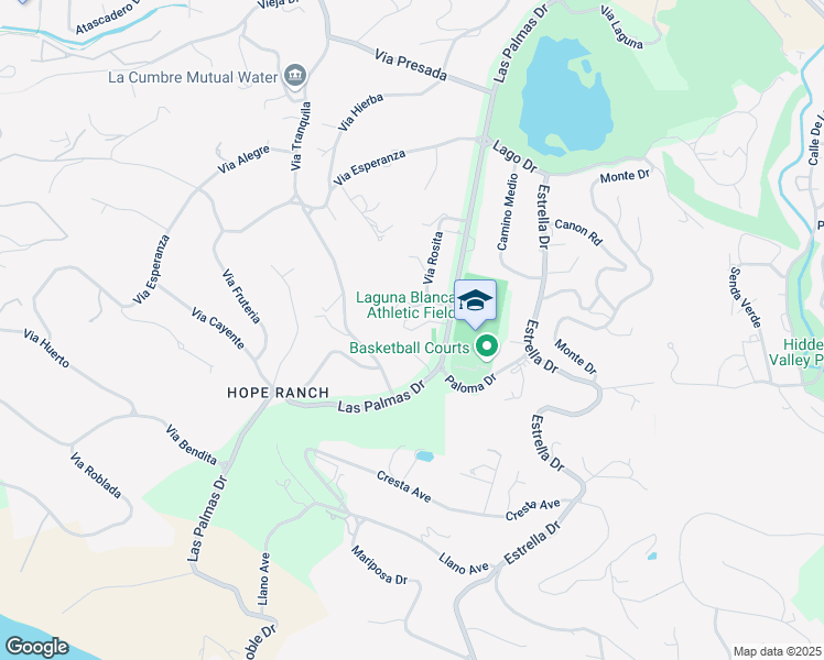 map of restaurants, bars, coffee shops, grocery stores, and more near 1011 Las Palmas Drive in Santa Barbara