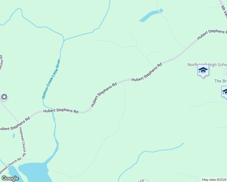 map of restaurants, bars, coffee shops, grocery stores, and more near 5934 Hubert Stephens Road in Gainesville