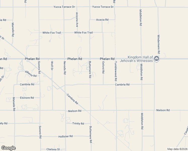 map of restaurants, bars, coffee shops, grocery stores, and more near 9575 Buttemere Road in Phelan