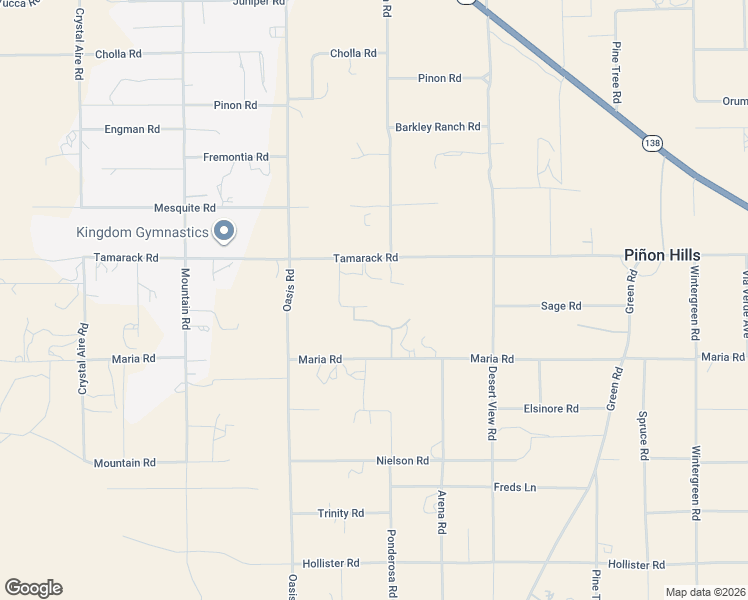 map of restaurants, bars, coffee shops, grocery stores, and more near 9638 Ponderosa Road in Pinon Hills