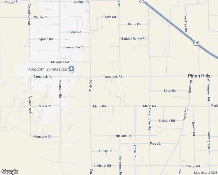 map of restaurants, bars, coffee shops, grocery stores, and more near 9638 Ponderosa Road in Pinon Hills