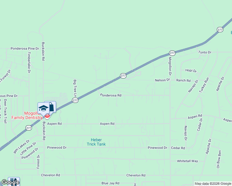 map of restaurants, bars, coffee shops, grocery stores, and more near 3038 Ponderosa Road in Heber-Overgaard