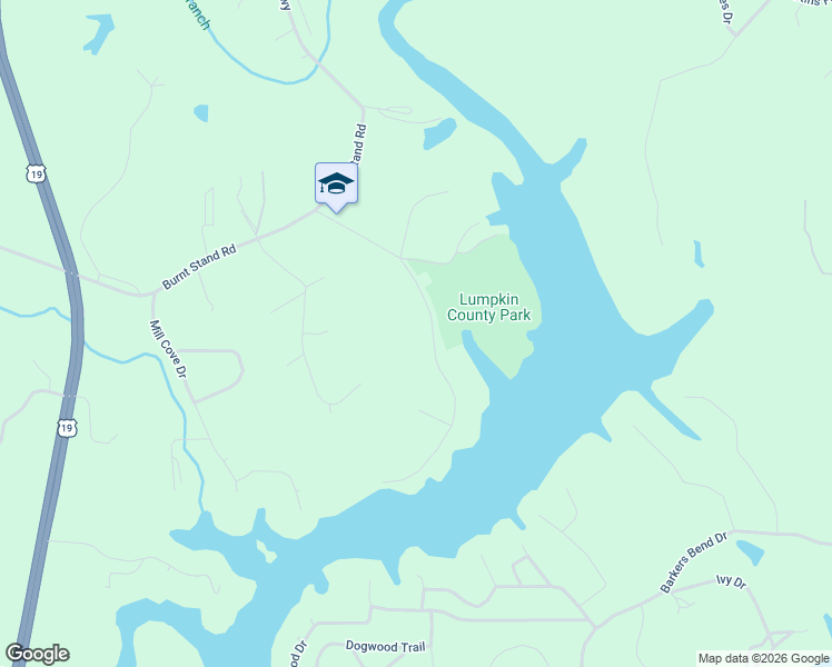 map of restaurants, bars, coffee shops, grocery stores, and more near 192 Shore Drive in Dahlonega
