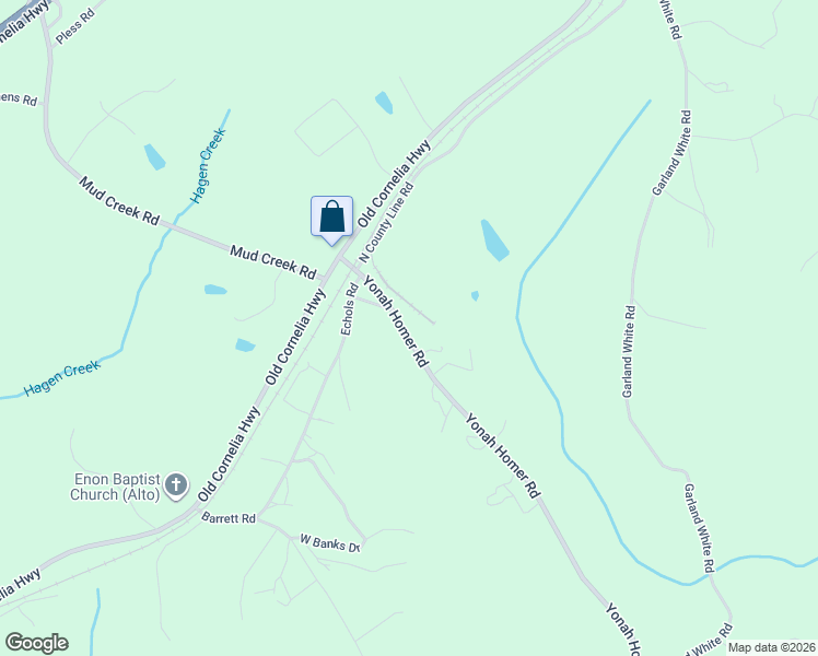 map of restaurants, bars, coffee shops, grocery stores, and more near 5532 Yonah Homer Road in Alto