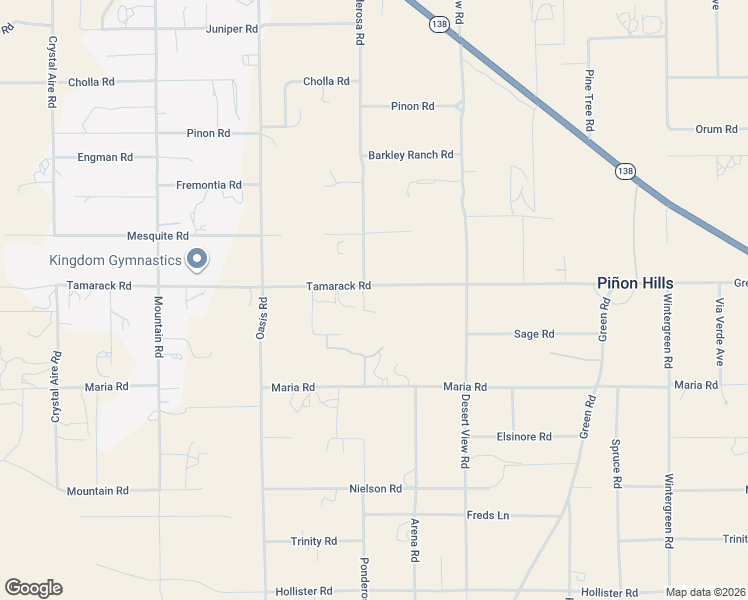 map of restaurants, bars, coffee shops, grocery stores, and more near 1119 Tamarack Road in Pinon Hills