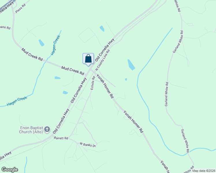 map of restaurants, bars, coffee shops, grocery stores, and more near 5532 Yonah Homer Road in Alto