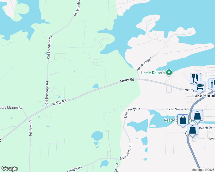 map of restaurants, bars, coffee shops, grocery stores, and more near 644 Amity Road in Garland County
