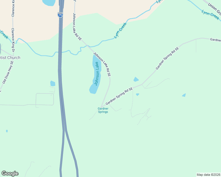 map of restaurants, bars, coffee shops, grocery stores, and more near 770 Johnson Lake Road Southeast in Adairsville