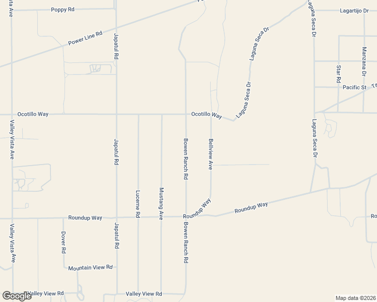 map of restaurants, bars, coffee shops, grocery stores, and more near 9638 Bowen Ranch Road in Apple Valley