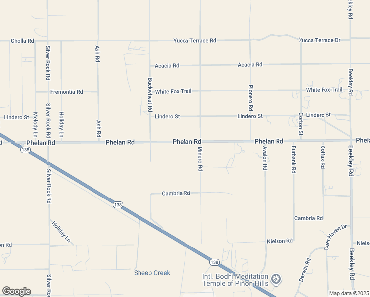 map of restaurants, bars, coffee shops, grocery stores, and more near 2629 Phelan Road in Piñon Hills