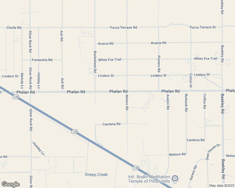 map of restaurants, bars, coffee shops, grocery stores, and more near 2629 Phelan Road in Piñon Hills