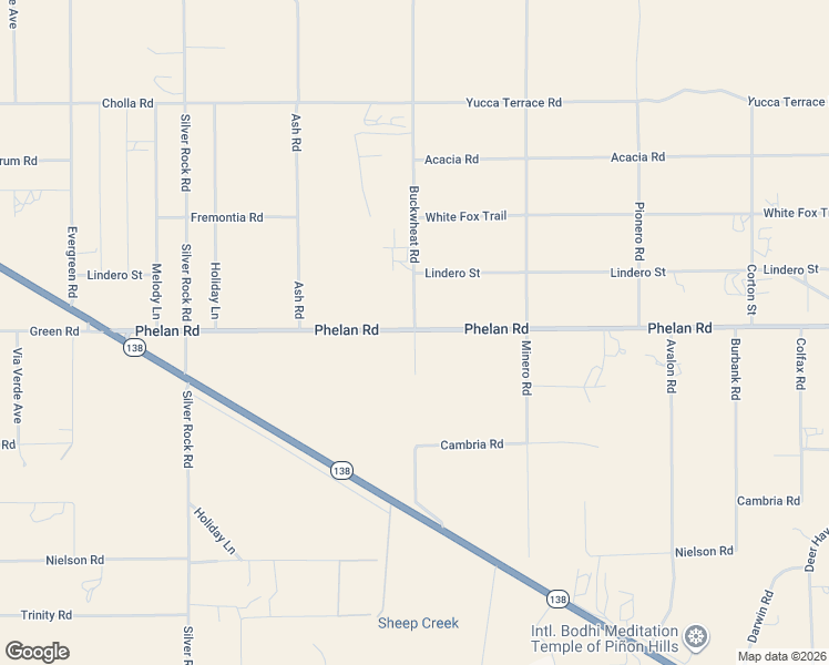 map of restaurants, bars, coffee shops, grocery stores, and more near 2 Buckwheat Road in Pinon Hills