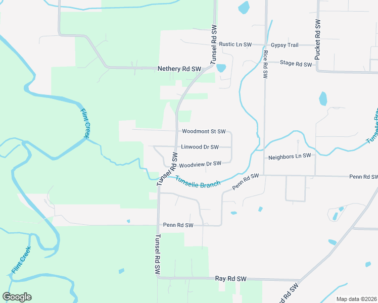 map of restaurants, bars, coffee shops, grocery stores, and more near 1619 Linwood Street Southwest in Hartselle