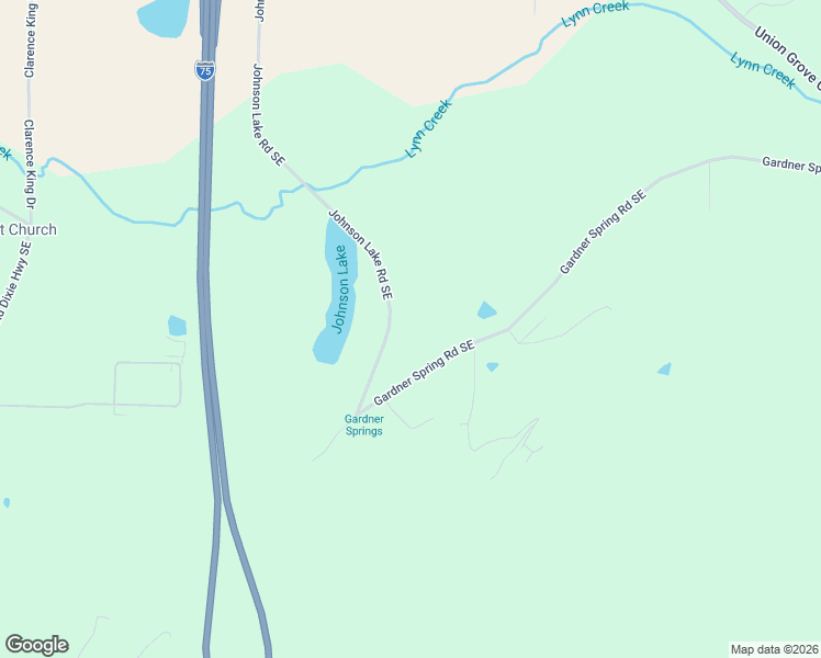 map of restaurants, bars, coffee shops, grocery stores, and more near 740 Johnson Lake Road Southeast in Adairsville