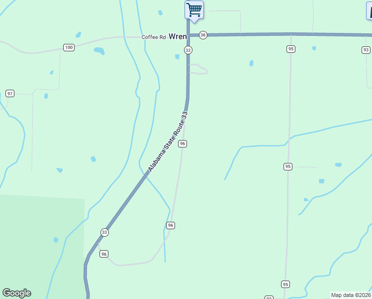 map of restaurants, bars, coffee shops, grocery stores, and more near 888 County Road 96 in Moulton