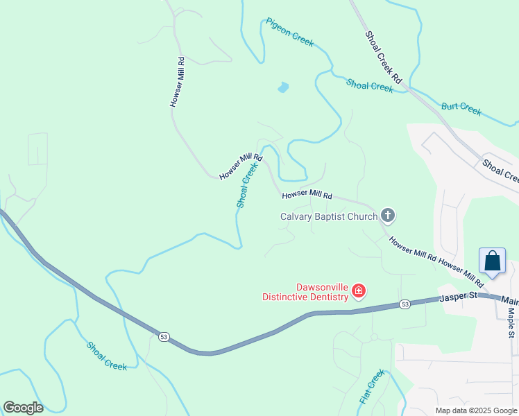 map of restaurants, bars, coffee shops, grocery stores, and more near 7720 Magnolia Farm Circle in Dawsonville