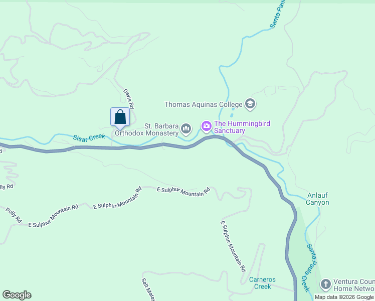 map of restaurants, bars, coffee shops, grocery stores, and more near 15699 Ojai Road in Santa Paula