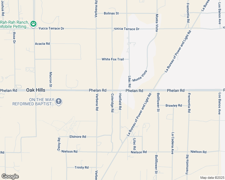 map of restaurants, bars, coffee shops, grocery stores, and more near 6124 Coleridge Road in Hesperia