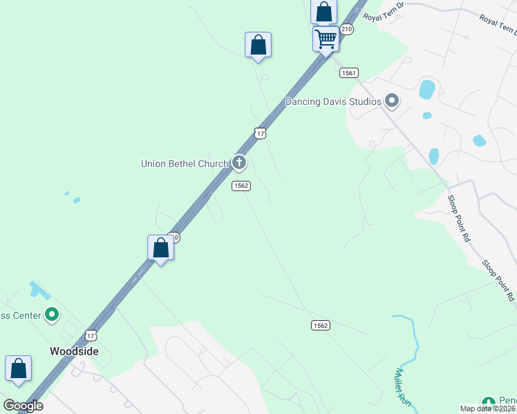 map of restaurants, bars, coffee shops, grocery stores, and more near 165 Union Bethel Road in Hampstead