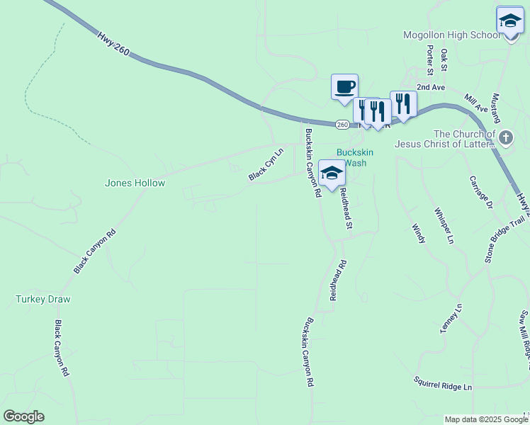 map of restaurants, bars, coffee shops, grocery stores, and more near 1806 Midnight Sky Road in Heber-Overgaard