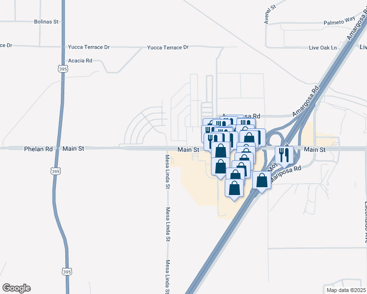 map of restaurants, bars, coffee shops, grocery stores, and more near in Hesperia