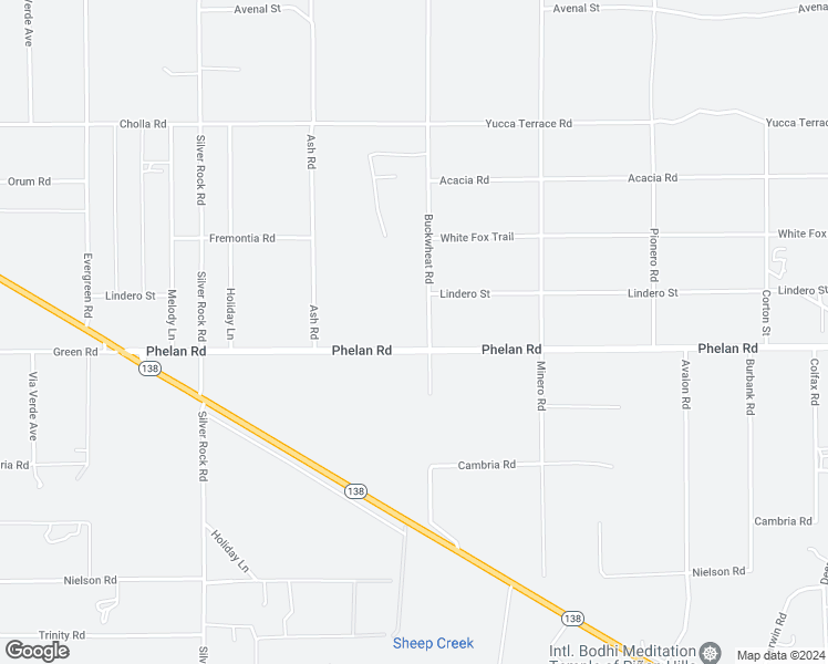 map of restaurants, bars, coffee shops, grocery stores, and more near 2424 Phelan Road in Piñon Hills