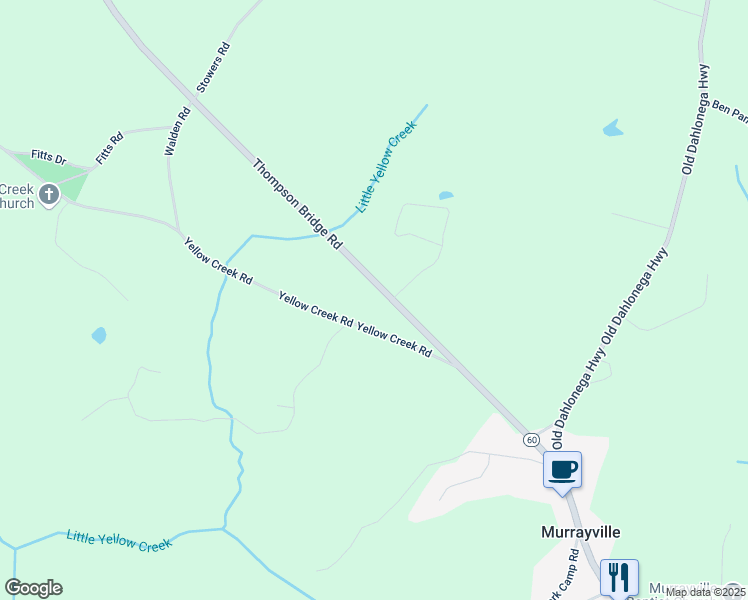 map of restaurants, bars, coffee shops, grocery stores, and more near 5781 Thompson Bridge Road in Murrayville