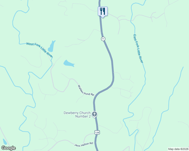 map of restaurants, bars, coffee shops, grocery stores, and more near 4661 Cleveland Highway in Gainesville