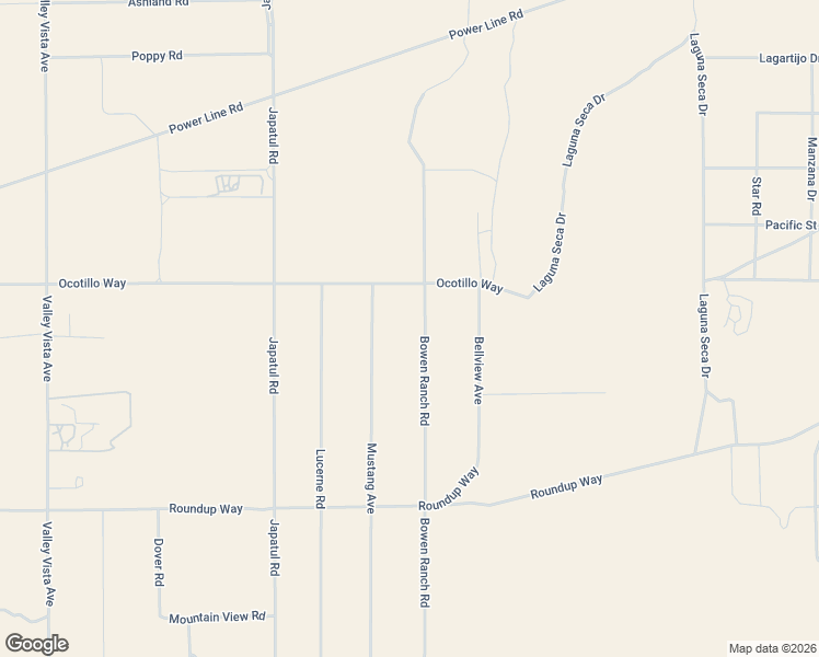 map of restaurants, bars, coffee shops, grocery stores, and more near 9638 Bowen Ranch Road in Apple Valley