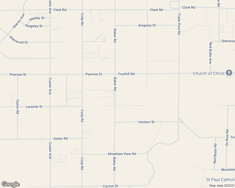 map of restaurants, bars, coffee shops, grocery stores, and more near Baker Road in Lucerne Valley