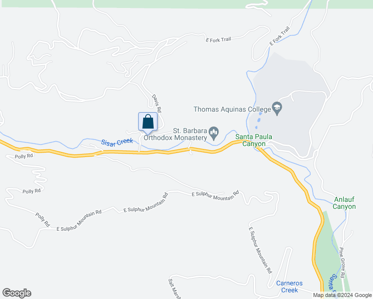 map of restaurants, bars, coffee shops, grocery stores, and more near 15699 Ojai Road in Santa Paula