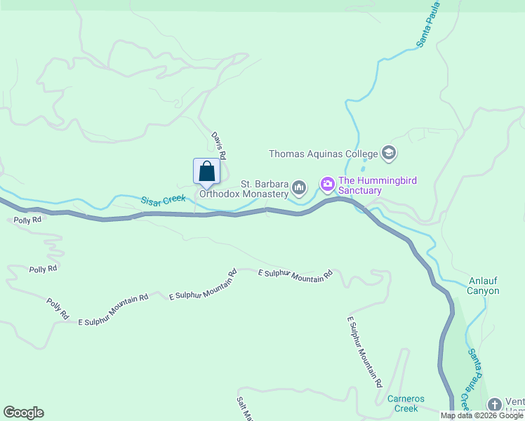 map of restaurants, bars, coffee shops, grocery stores, and more near 15667 Ojai Road in Santa Paula