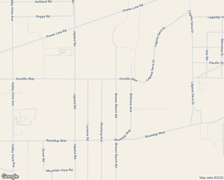 map of restaurants, bars, coffee shops, grocery stores, and more near 9638 Bowen Ranch Road in Apple Valley