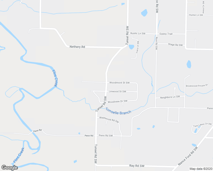 map of restaurants, bars, coffee shops, grocery stores, and more near 1701 Tunsel Road Southwest in Hartselle