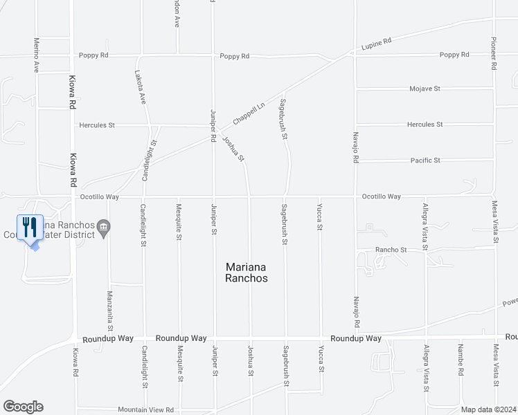 map of restaurants, bars, coffee shops, grocery stores, and more near 9695 Joshua Street in Apple Valley