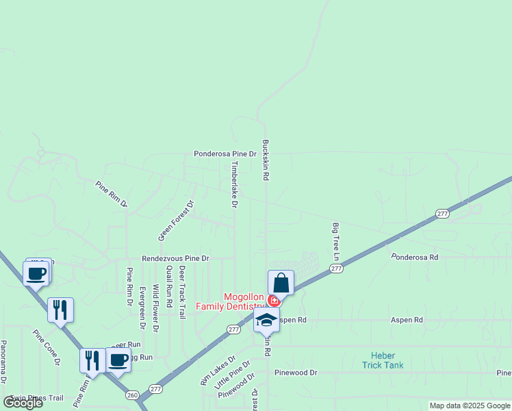 map of restaurants, bars, coffee shops, grocery stores, and more near 2094 Shadow Pines Drive in Heber-Overgaard