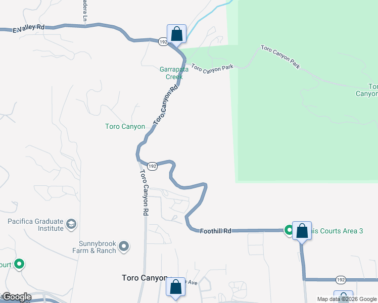 map of restaurants, bars, coffee shops, grocery stores, and more near 3050 Foothill Road in Carpinteria