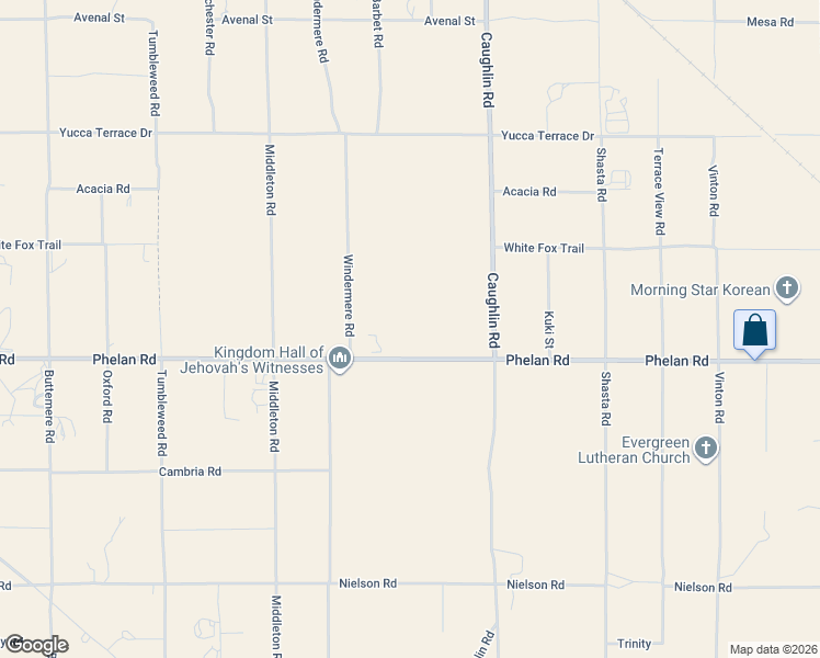 map of restaurants, bars, coffee shops, grocery stores, and more near in Phelan