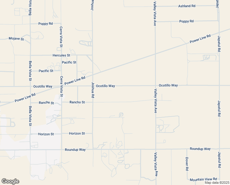 map of restaurants, bars, coffee shops, grocery stores, and more near Ocotillo Way in Apple Valley