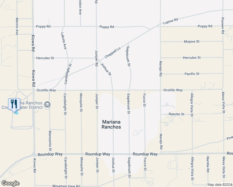 map of restaurants, bars, coffee shops, grocery stores, and more near 9695 Joshua Street in Apple Valley
