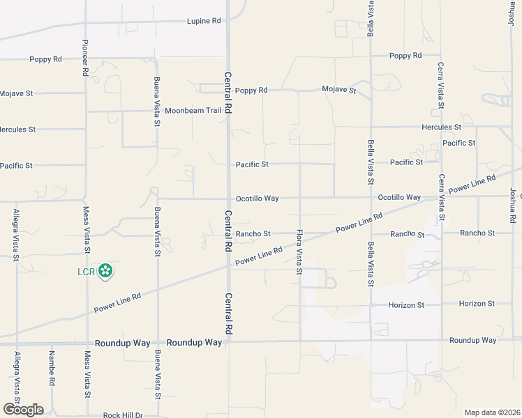 map of restaurants, bars, coffee shops, grocery stores, and more near 22585 Ocotillo Way in Apple Valley