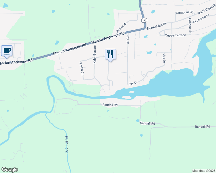 map of restaurants, bars, coffee shops, grocery stores, and more near 106 Brenner Pass in Hot Springs