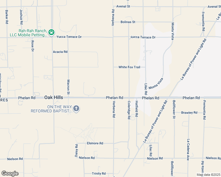 map of restaurants, bars, coffee shops, grocery stores, and more near 9770 Verbena Road in Oak Hills