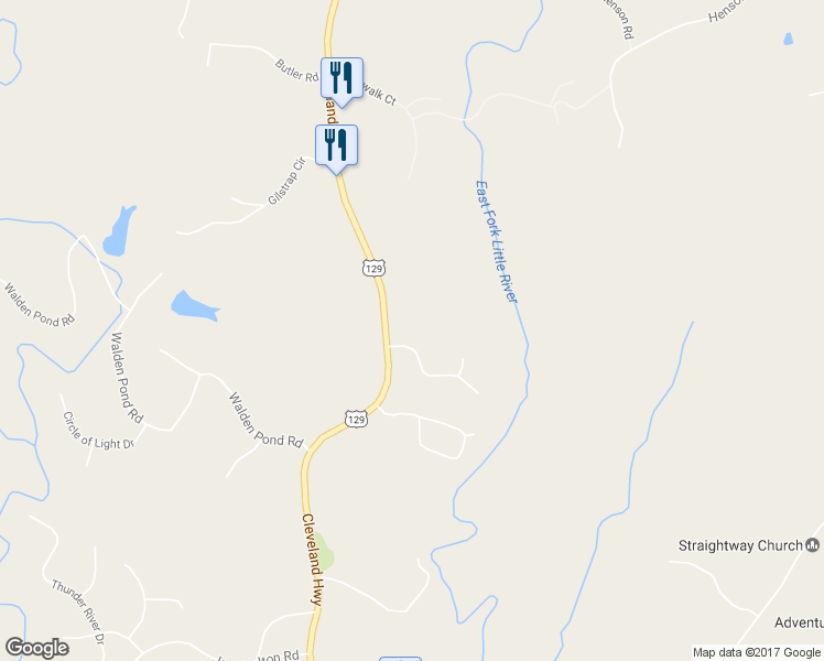 map of restaurants, bars, coffee shops, grocery stores, and more near 4707 Deer River Trail in Gainesville